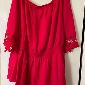 Lane bryant off the shoulder blouse with lace detail on sleeve